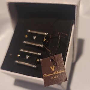 Giovanni Valentino Vintage Black and Silver Cufflinks